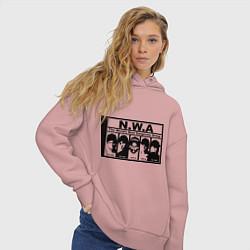 Толстовка оверсайз женская NWA, цвет: пыльно-розовый — фото 2