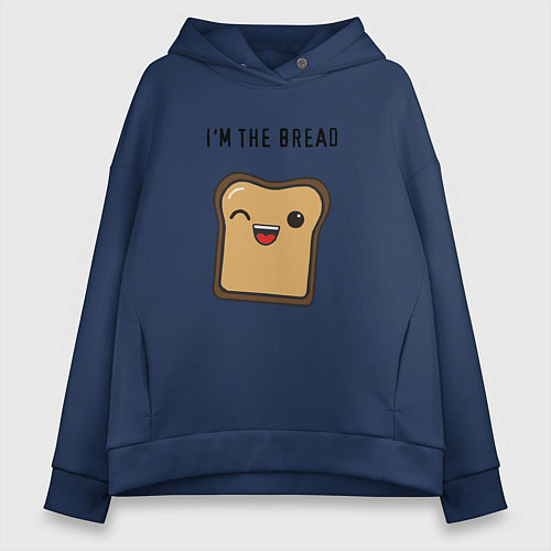Женское худи оверсайз Хлебушек / Тёмно-синий – фото 1