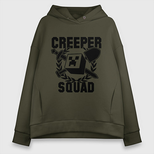 Женское худи оверсайз Creeper Squad / Хаки – фото 1