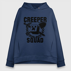 Толстовка оверсайз женская Creeper Squad, цвет: тёмно-синий