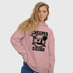 Толстовка оверсайз женская Creeper Squad, цвет: пыльно-розовый — фото 2