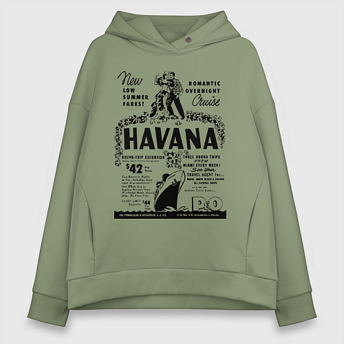 Женское худи оверсайз Havana Cuba / Авокадо – фото 1