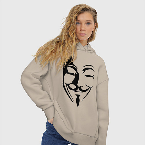 Женское худи оверсайз Vendetta Mask / Миндальный – фото 3