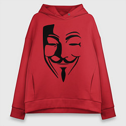 Толстовка оверсайз женская Vendetta Mask, цвет: красный