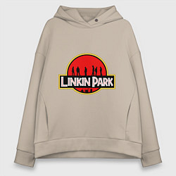 Толстовка оверсайз женская Linkin Park: Jurassic Park, цвет: миндальный