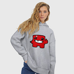 Толстовка оверсайз женская Super Meat Boy, цвет: меланж — фото 2