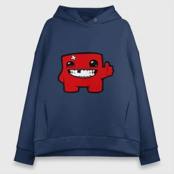 Толстовка оверсайз женская Super Meat Boy, цвет: тёмно-синий