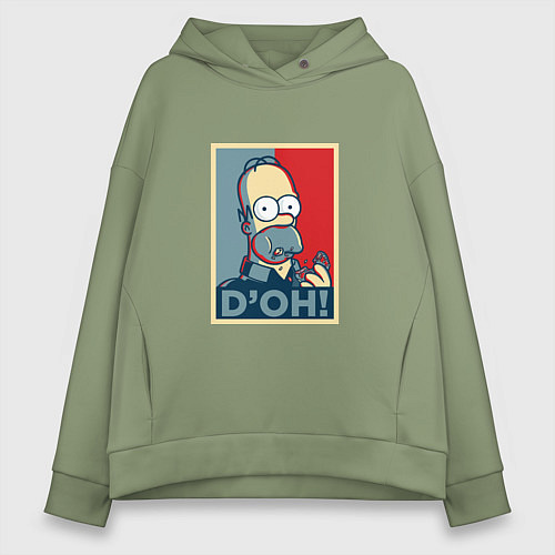 Женское худи оверсайз D'oh Poster / Авокадо – фото 1
