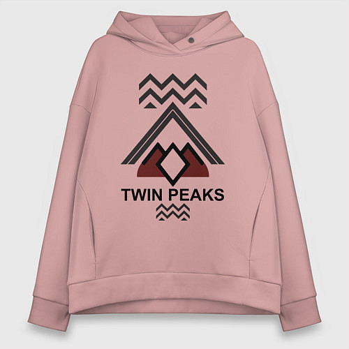 Женское худи оверсайз Twin Peaks House / Пыльно-розовый – фото 1