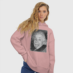 Толстовка оверсайз женская Энштейн дурачится, цвет: пыльно-розовый — фото 2