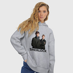 Толстовка оверсайз женская Sherlock, цвет: меланж — фото 2