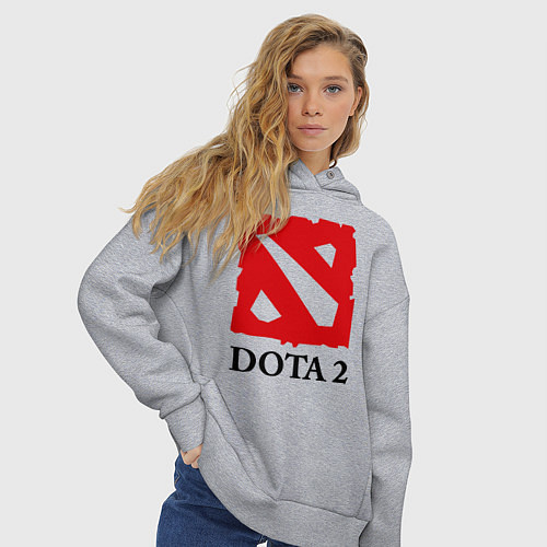 Женское худи оверсайз Dota 2: Logo / Меланж – фото 3