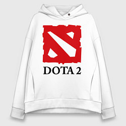 Толстовка оверсайз женская Dota 2: Logo, цвет: белый