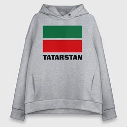 Толстовка оверсайз женская Флаг Татарстана, цвет: меланж