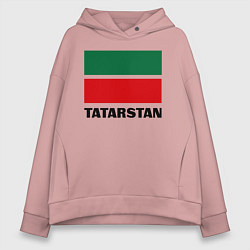Толстовка оверсайз женская Флаг Татарстана, цвет: пыльно-розовый