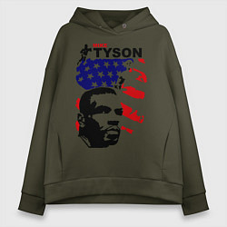 Толстовка оверсайз женская Mike Tyson: USA Boxing, цвет: хаки