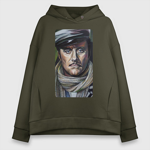 Женское худи оверсайз Остап Бендер: портрет / Хаки – фото 1