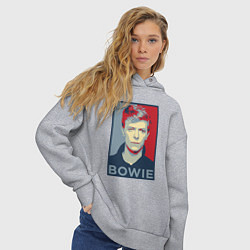 Толстовка оверсайз женская Bowie Poster, цвет: меланж — фото 2