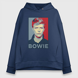 Толстовка оверсайз женская Bowie Poster, цвет: тёмно-синий