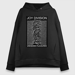 Толстовка оверсайз женская Joy Division: Unknown Pleasures, цвет: черный