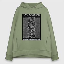 Толстовка оверсайз женская Joy Division: Unknown Pleasures, цвет: авокадо