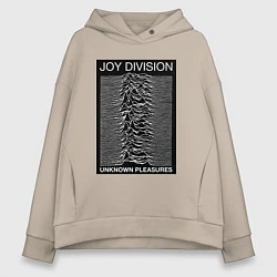 Толстовка оверсайз женская Joy Division: Unknown Pleasures, цвет: миндальный