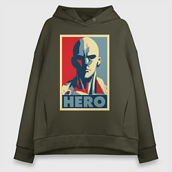 Толстовка оверсайз женская Saitama Hero, цвет: хаки