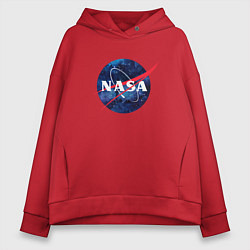 Толстовка оверсайз женская NASA: Cosmic Logo, цвет: красный