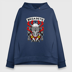 Толстовка оверсайз женская Megadeth Rocker, цвет: тёмно-синий