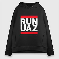 Толстовка оверсайз женская Run UAZ, цвет: черный
