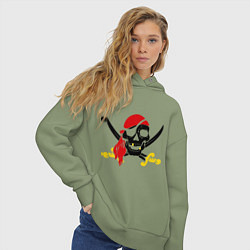 Толстовка оверсайз женская Пиратская футболка, цвет: авокадо — фото 2