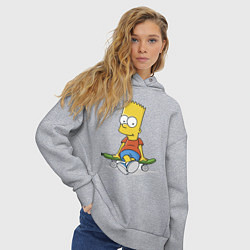 Толстовка оверсайз женская Барт на скейте, цвет: меланж — фото 2