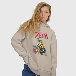 Толстовка оверсайз женская Zelda: Tri force heroes, цвет: миндальный — фото 2