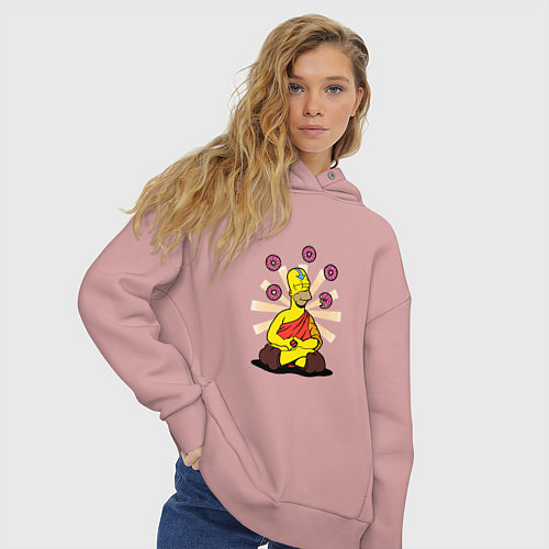 Женское худи оверсайз Homer Relax / Пыльно-розовый – фото 3