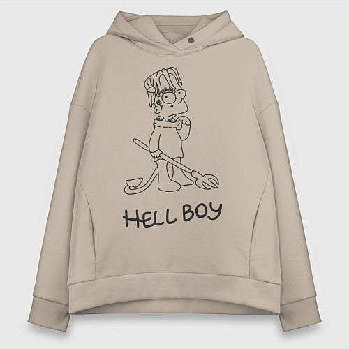 Женское худи оверсайз Bart: Hell Boy / Миндальный – фото 1