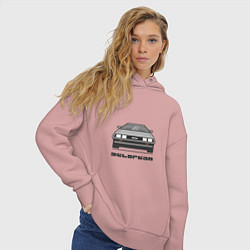 Толстовка оверсайз женская DeLorean, цвет: пыльно-розовый — фото 2