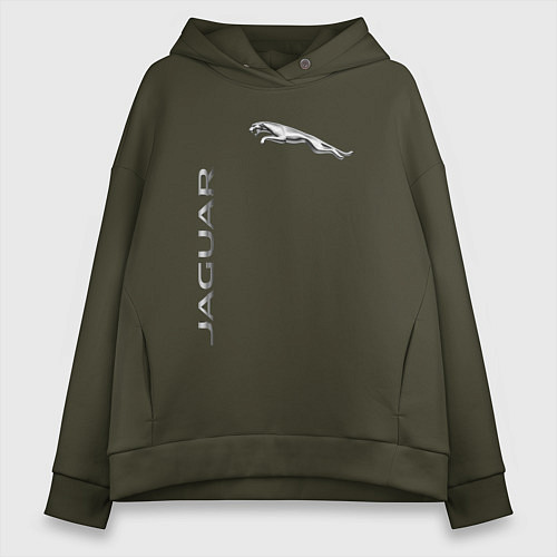 Женское худи оверсайз Jaguar Motors / Хаки – фото 1