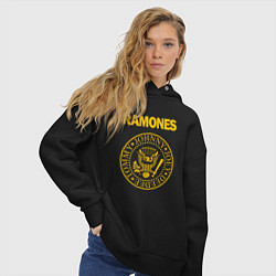 Толстовка оверсайз женская Ramones, цвет: черный — фото 2