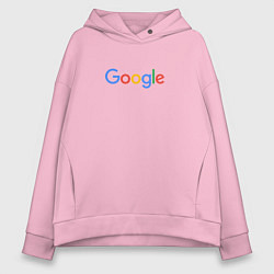 Толстовка оверсайз женская Google цвета светло-розовый — фото 1