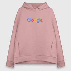 Толстовка оверсайз женская Google, цвет: пыльно-розовый