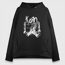 Толстовка оверсайз женская Korn, цвет: черный