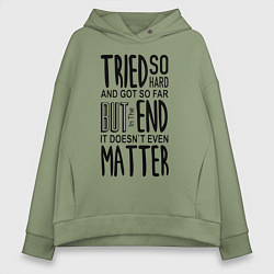 Толстовка оверсайз женская Linkin Park: Tried so Hard, цвет: авокадо