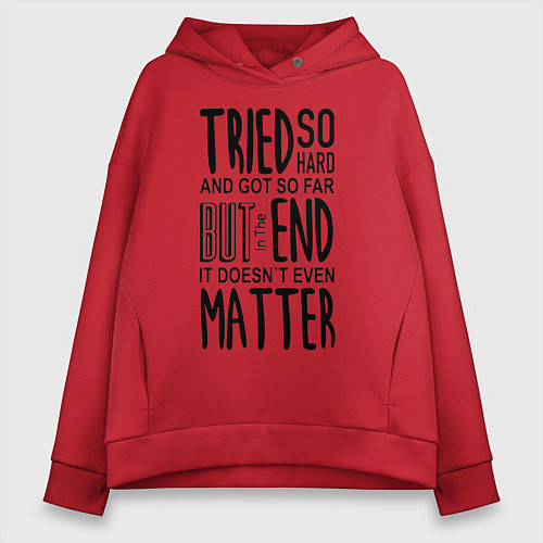 Женское худи оверсайз Linkin Park: Tried so Hard / Красный – фото 1