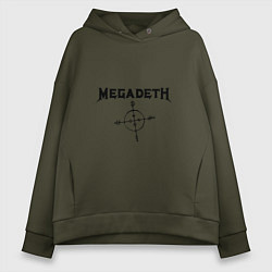 Толстовка оверсайз женская Megadeth Compass, цвет: хаки