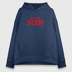 Толстовка оверсайз женская FCSM Club, цвет: тёмно-синий
