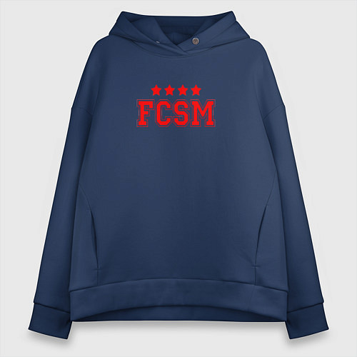 Женское худи оверсайз FCSM Club / Тёмно-синий – фото 1