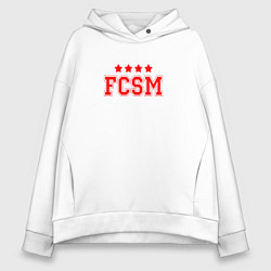 Толстовка оверсайз женская FCSM Club, цвет: белый
