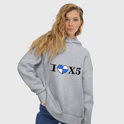 Толстовка оверсайз женская I love x5, цвет: меланж — фото 2