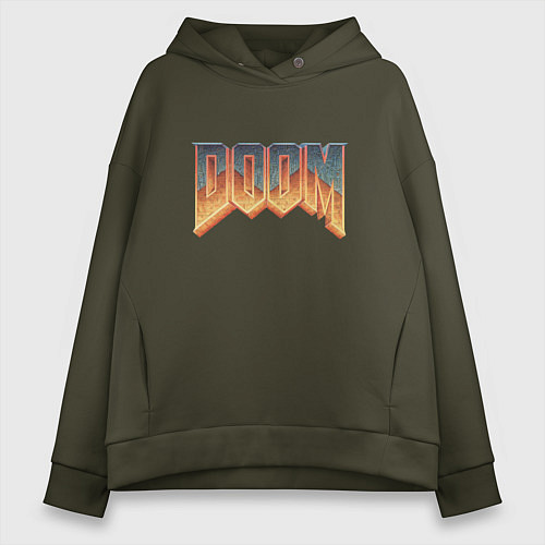 Женское худи оверсайз DOOM / Хаки – фото 1