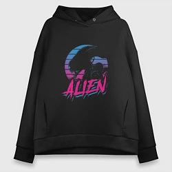 Толстовка оверсайз женская Alien: Retro Style, цвет: черный